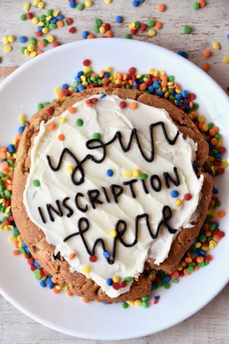 Personalized cookie cake from Bake Me Treats